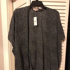 NWT black & white polka dot LOFT kimono